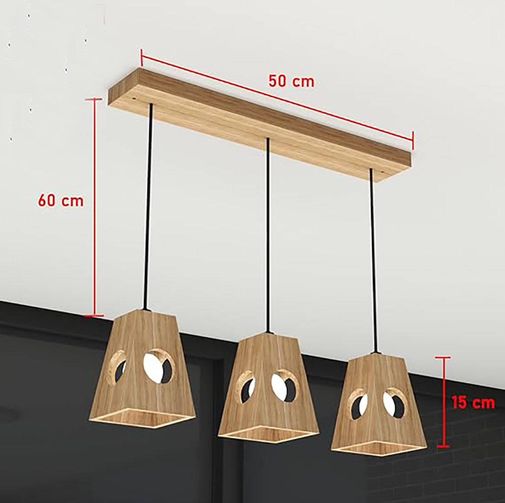 Lampada a Sospensione in Legno Moderna – Eleganza LED Lumeria