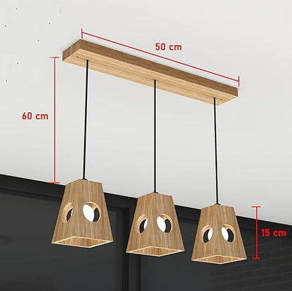 Lampada a Sospensione in Legno Moderna – Eleganza LED Lumeria
