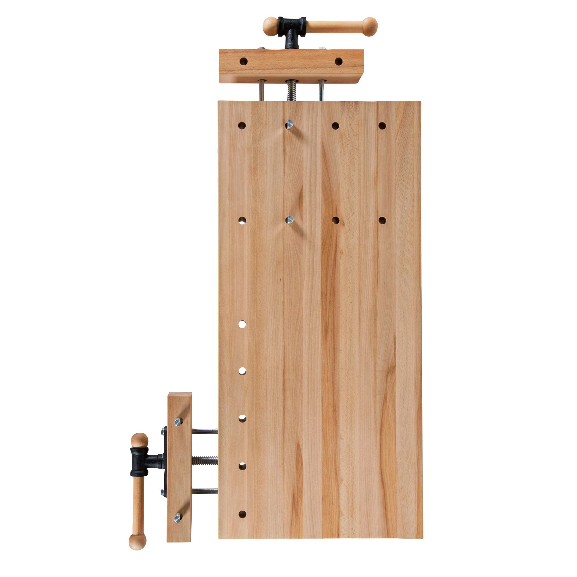 Banco da lavoro regolabile in altezza 1000x630mm con morsa doppia in legno