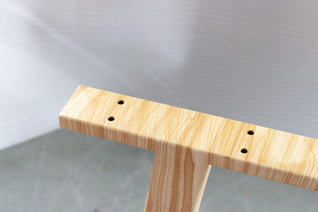 Gambe Tavolo in Legno Massello Trapezoidali 72x79 cm – Set 2 Pezzi Rovere o Frassino – Gambe per Tavolo Design Moderno