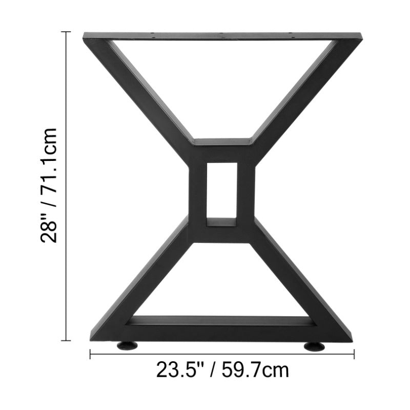 Gambe per Tavolo a X in Ferro Nero 60x71 cm – Base Tavolo Stile Industriale