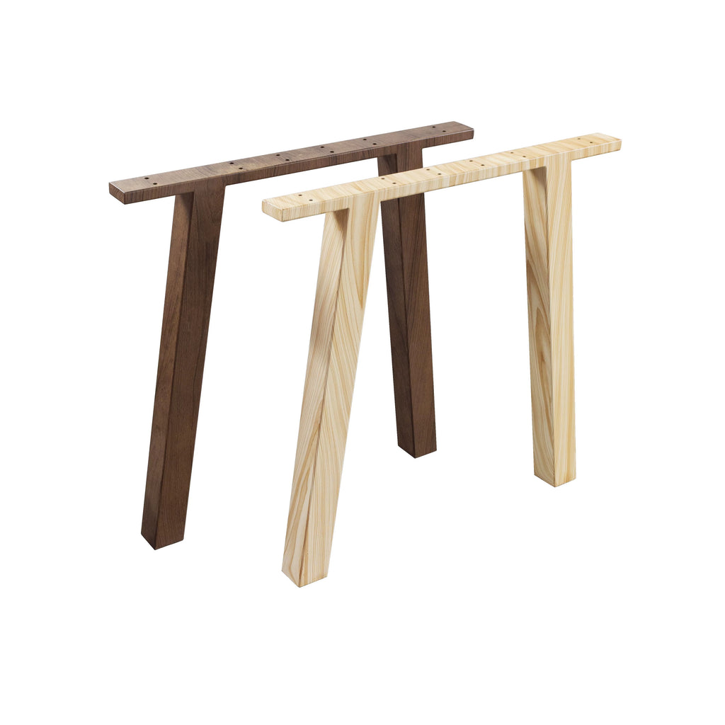 Gambe Tavolo in Legno Massello Trapezoidali 72x79 cm – Set 2 Pezzi Rovere o Frassino – Gambe per Tavolo Design Moderno