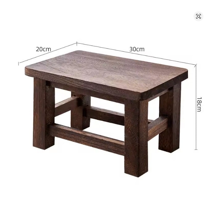 Sgabello in Legno Massello Minimal – Sgabello Basso Multiuso per Casa, Poggiapiedi, Sgabello per Bambini