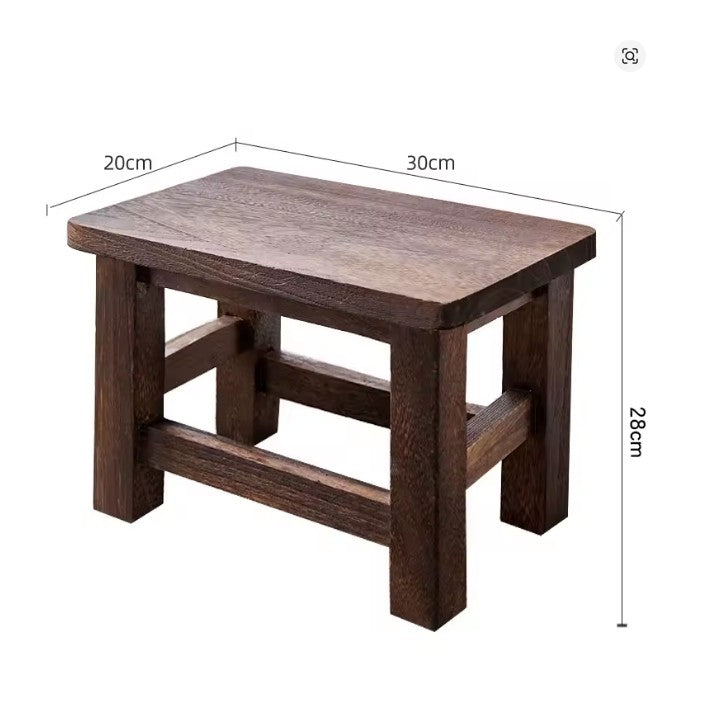 Sgabello in Legno Massello Minimal – Sgabello Basso Multiuso per Casa, Poggiapiedi, Sgabello per Bambini