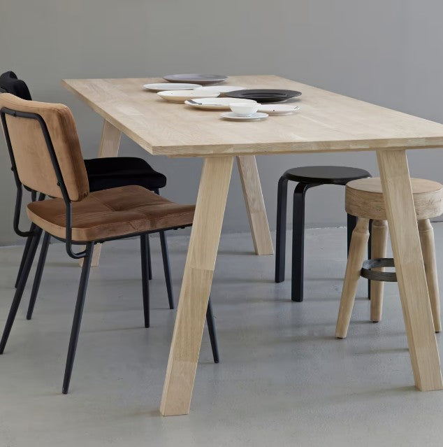 Gambe Tavolo in Legno Massello Trapezoidali 72x79 cm – Set 2 Pezzi Rovere o Frassino – Gambe per Tavolo Design Moderno