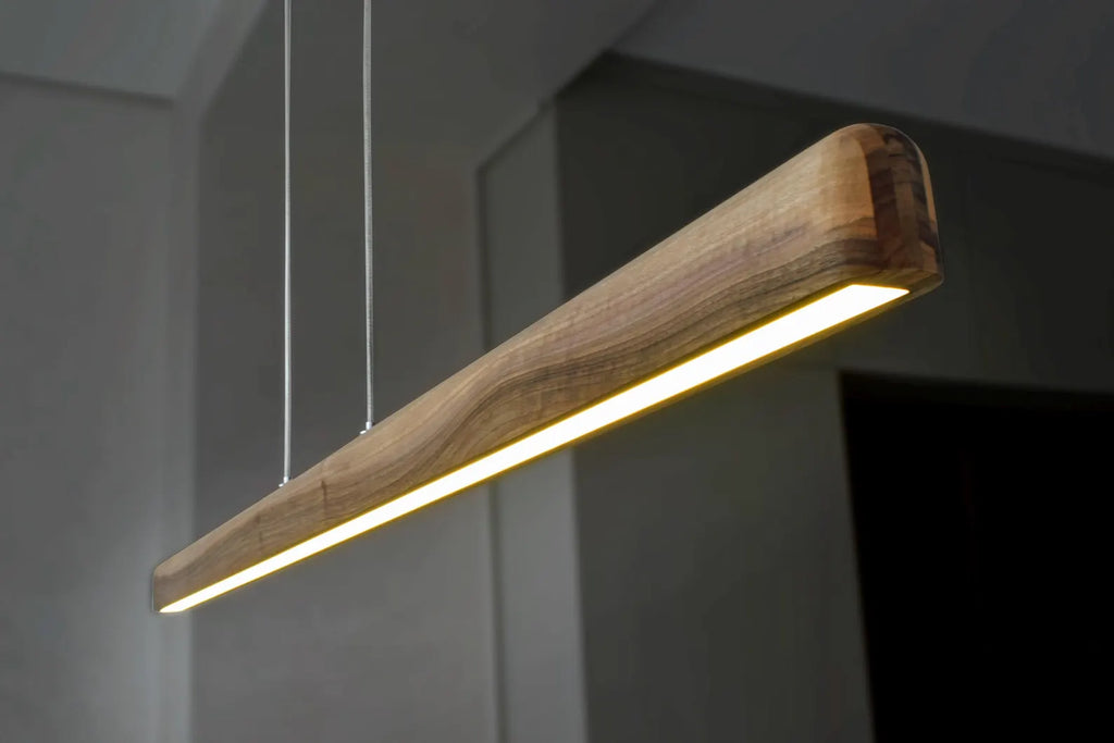 Lampada a Sospensione in Legno Massello con LED – Artigianale, Minimal, Regolabile (120 cm)
