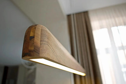 Lampada a Sospensione in Legno Massello con LED – Artigianale, Minimal, Regolabile (120 cm)