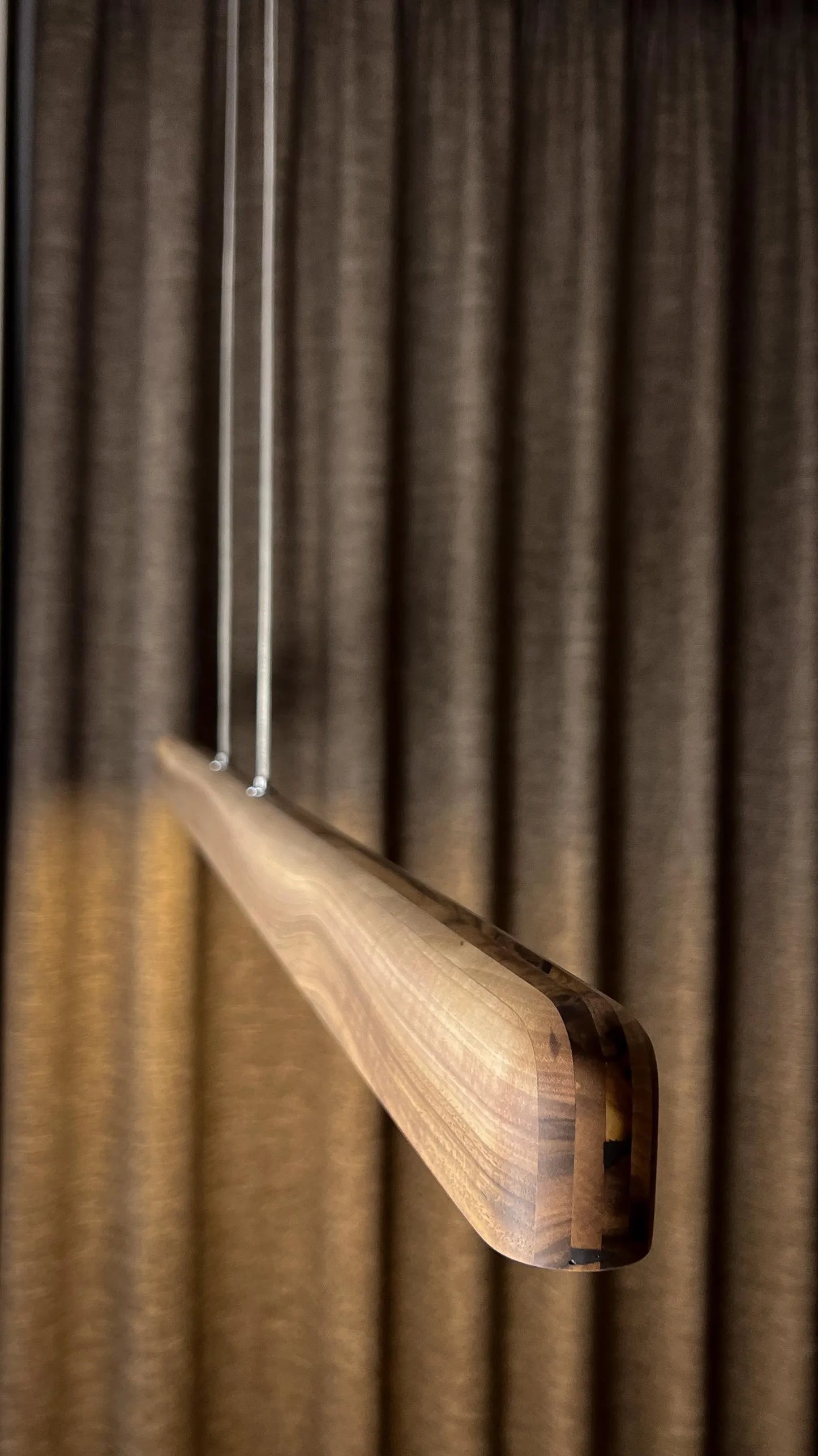 Lampada a Sospensione in Legno Massello con LED – Artigianale, Minimal, Regolabile (120 cm)