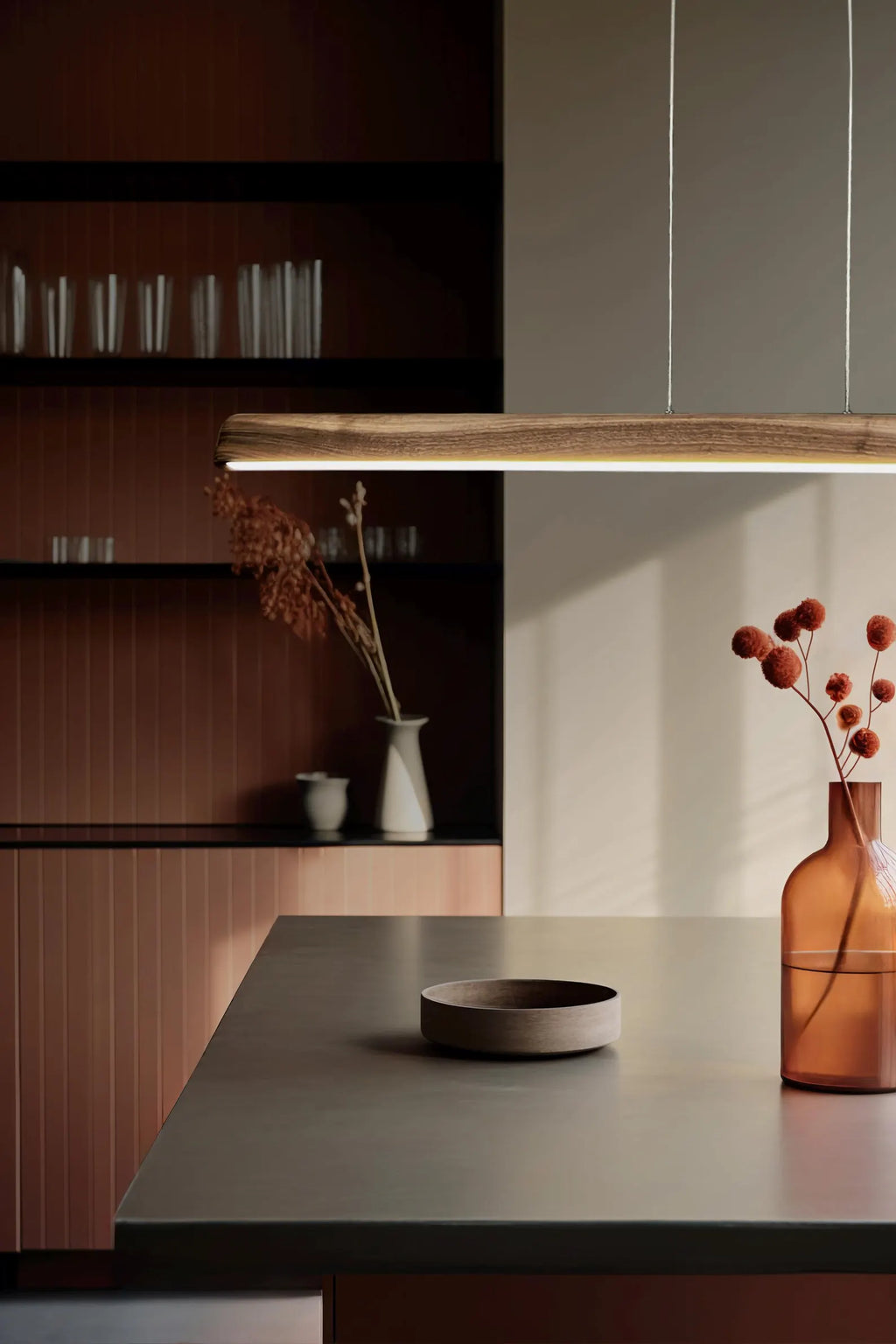 Lampada a Sospensione in Legno Massello con LED – Artigianale, Minimal, Regolabile (120 cm)