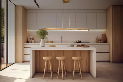 Lampada a Sospensione in Legno Massello con LED – Artigianale, Minimal, Regolabile (120 cm)